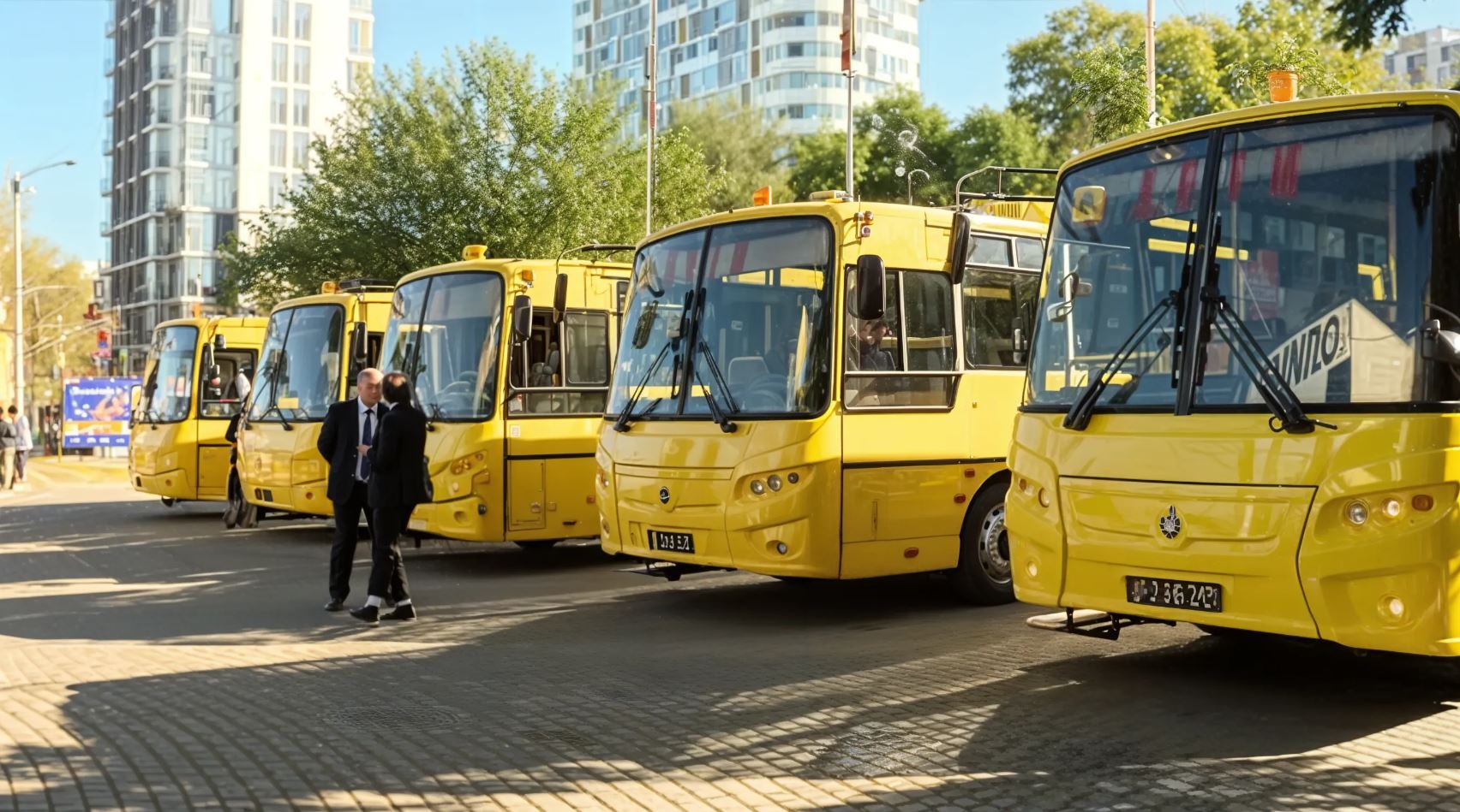 Пять новых автобусов получили спортшколы и школы искусств Кубани