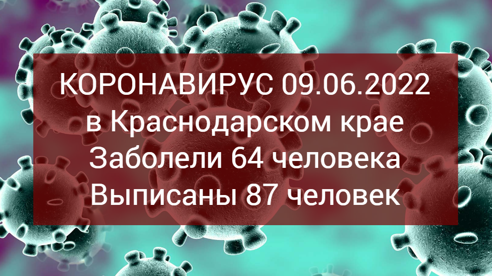 На Кубани за сутки зарегистрировали 64 случая заболевания COVID-19