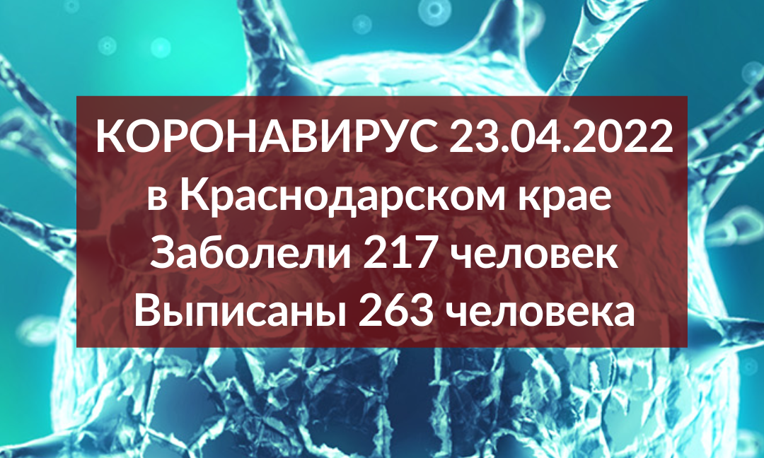 За последние сутки на Кубани подтвердили 217 случаев заболевания COVID-19