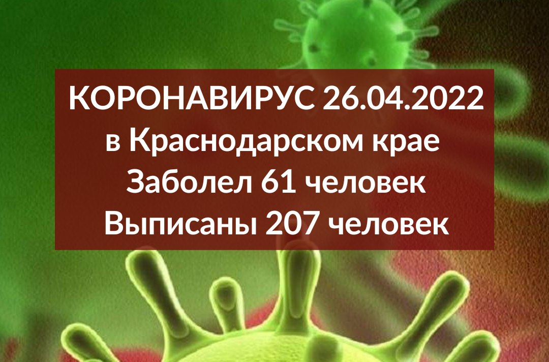 На Кубани за сутки подтвердили 61 случай заболевания коронавирусом