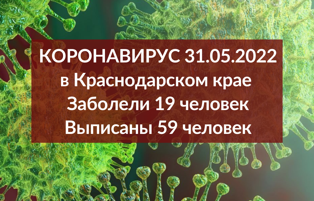 На Кубани коронавирус подтвердился еще у 19 человек